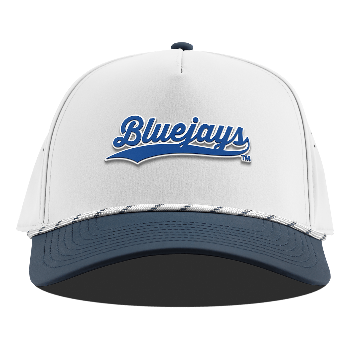 Creighton University "Bluejays Script" Curved 5 Panel Rope White/Orion