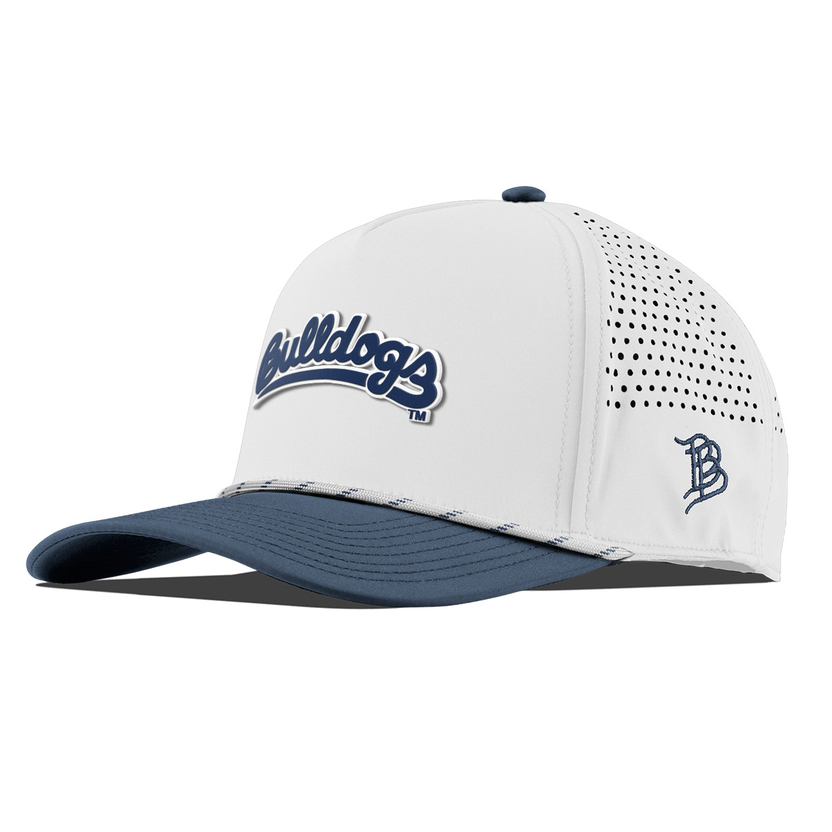 Fresno State University "Bulldogs Script Navy" Curved 5 Panel Rope White/Orion