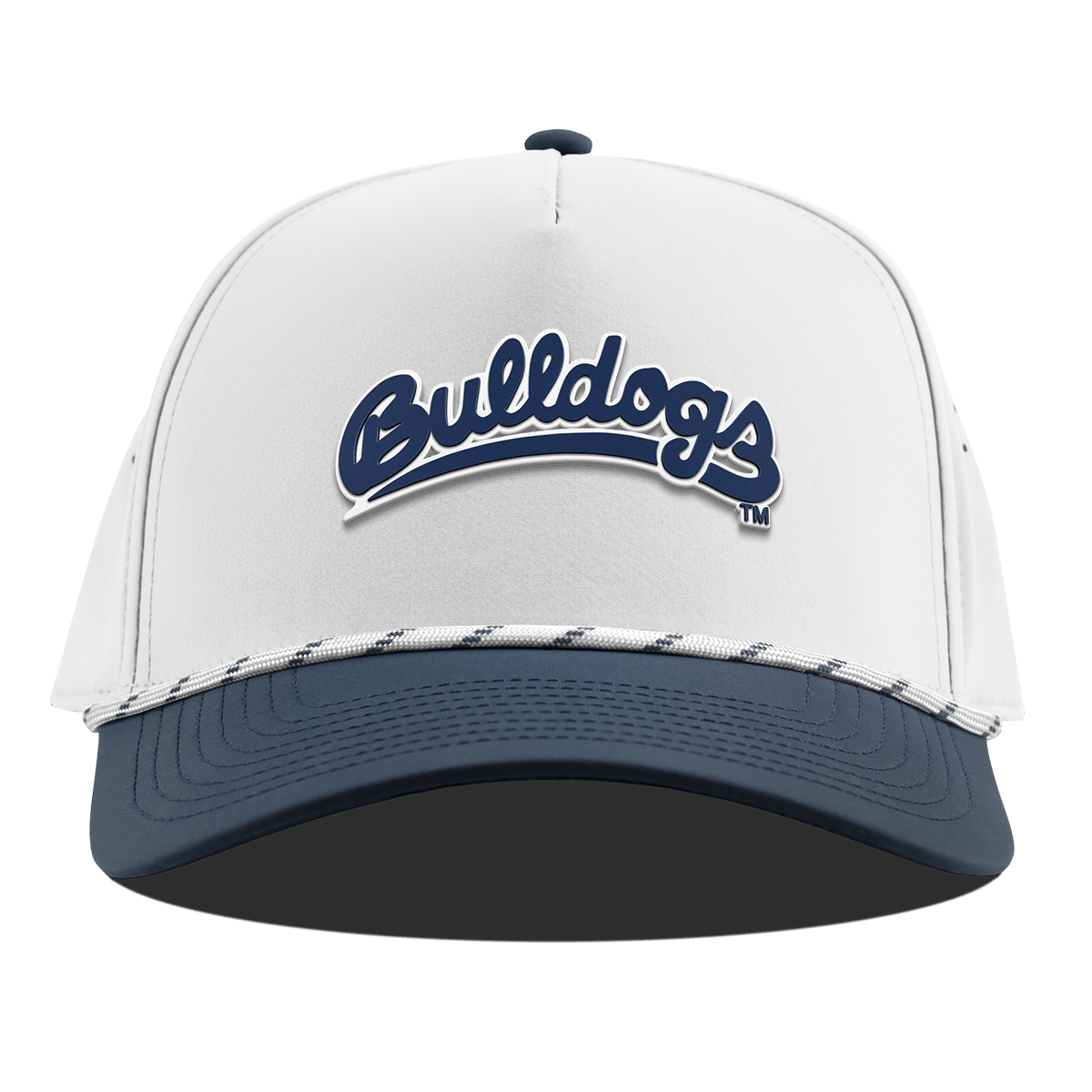 Fresno State University "Bulldogs Script Navy" Curved 5 Panel Rope White/Orion