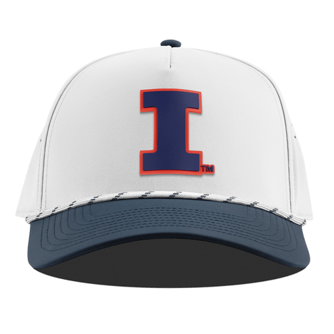 University of Illinois "Fighting Illini Navy" Curved 5 Panel Rope White/Orion
