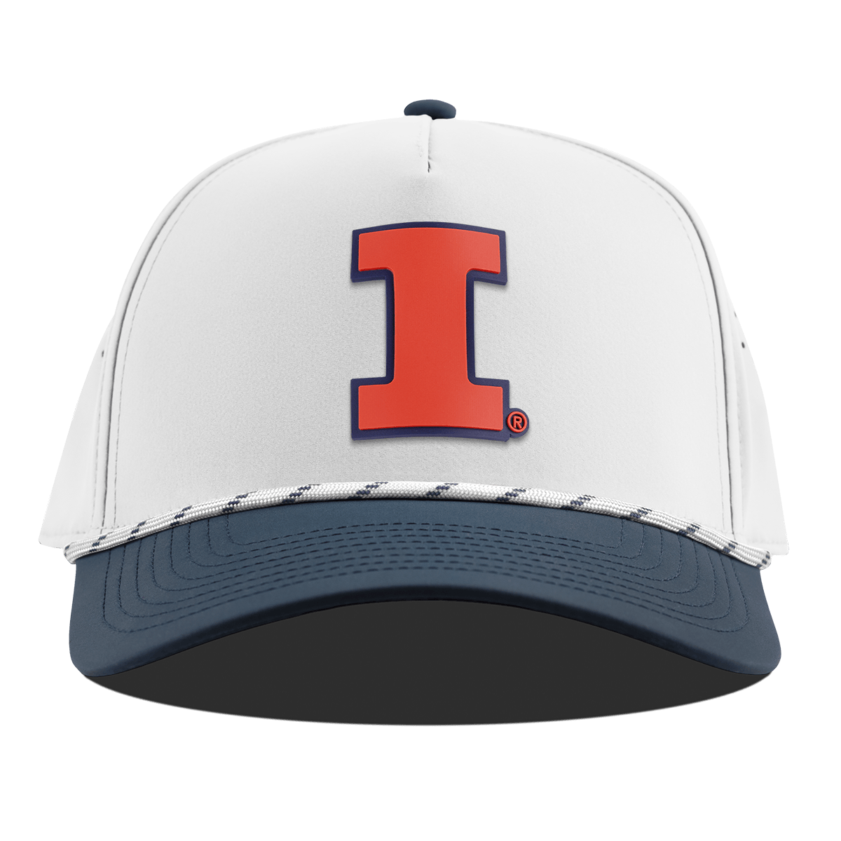 University of Illinois "Fighting Illini Orange" Curved 5 Panel Rope White/Orion