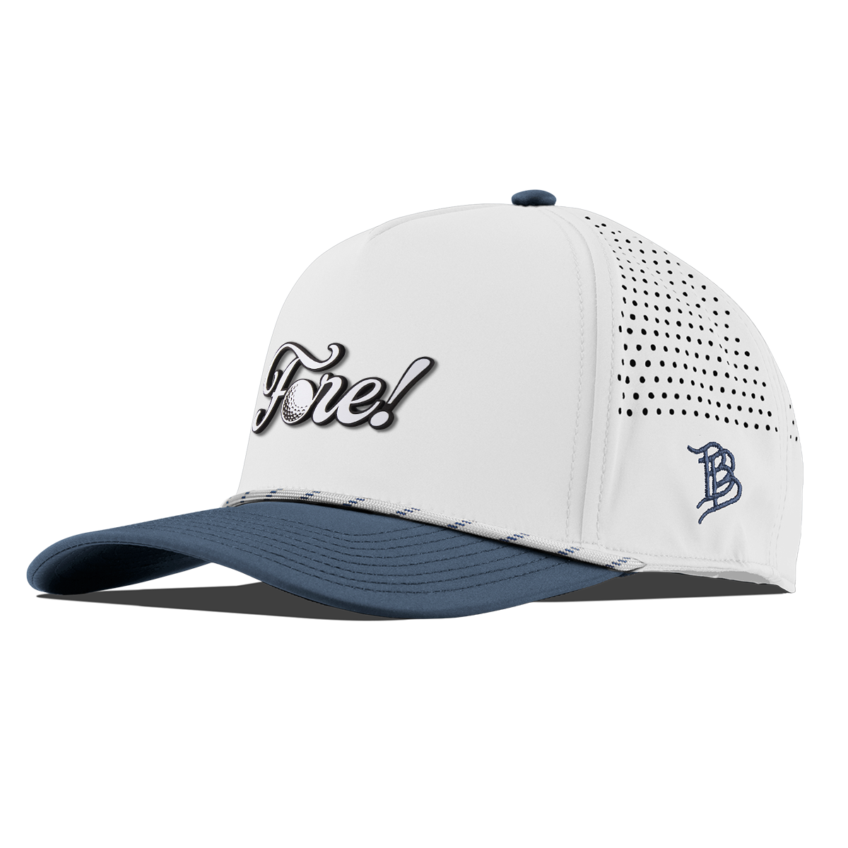 Fore! Script Curved 5 Panel Rope White/Orion