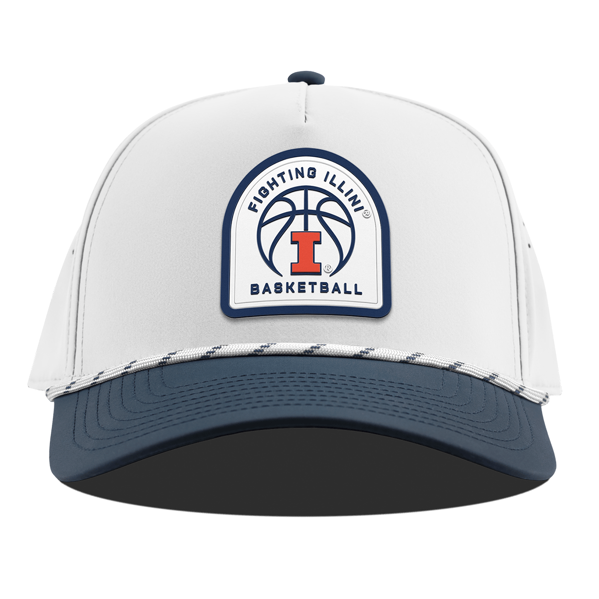 University of Illinois "Illinois Basketball" Curved 5 Panel Rope White/Orion