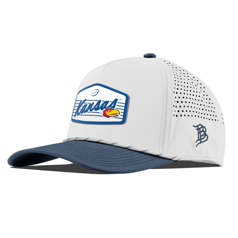 University of Kansas "Jayhawks Football" Curved 5 Panel Rope White/Orion