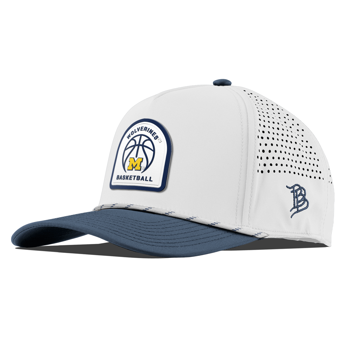 University of Michigan "Michigan Basketball" Curved 5 Panel Rope White/Orion