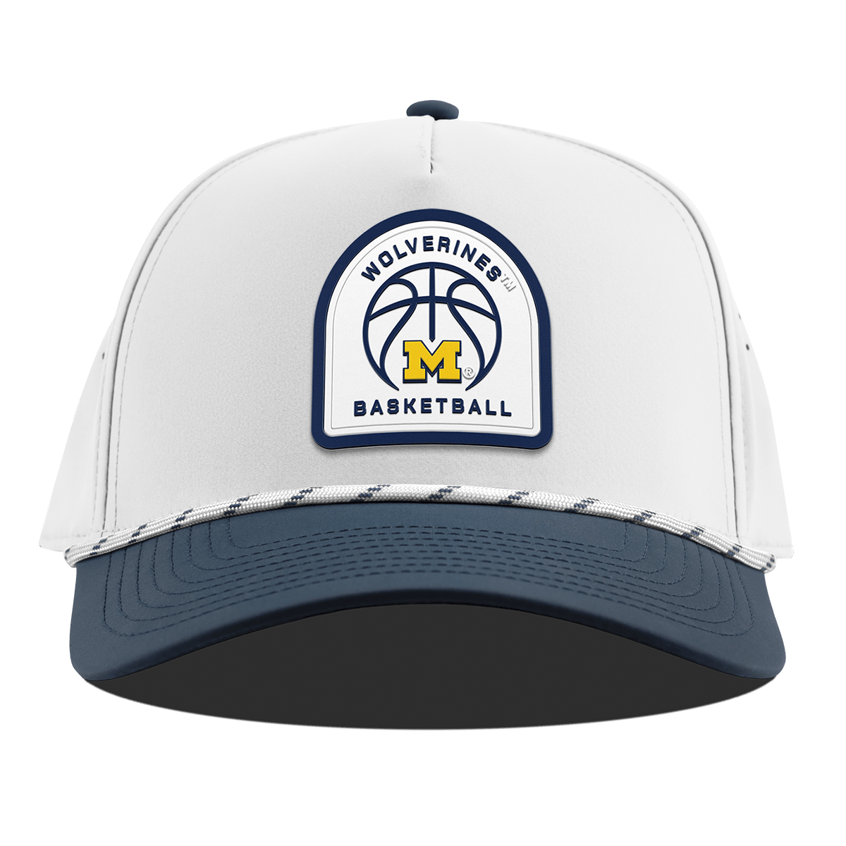 University of Michigan "Michigan Basketball" Curved 5 Panel Rope White/Orion