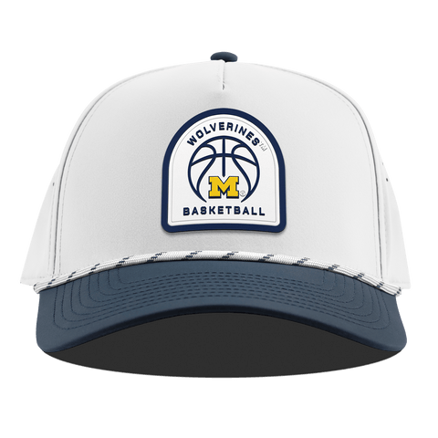 University of Michigan "Michigan Basketball" Curved 5 Panel Rope White/Orion