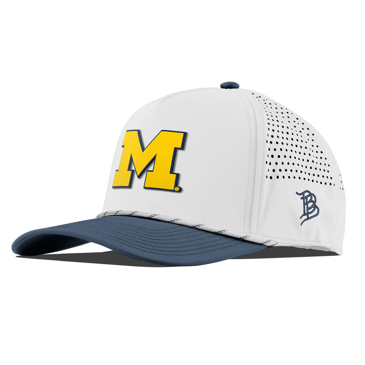 University of Michigan "Michigan Block" Curved 5 Panel Rope White/Orion