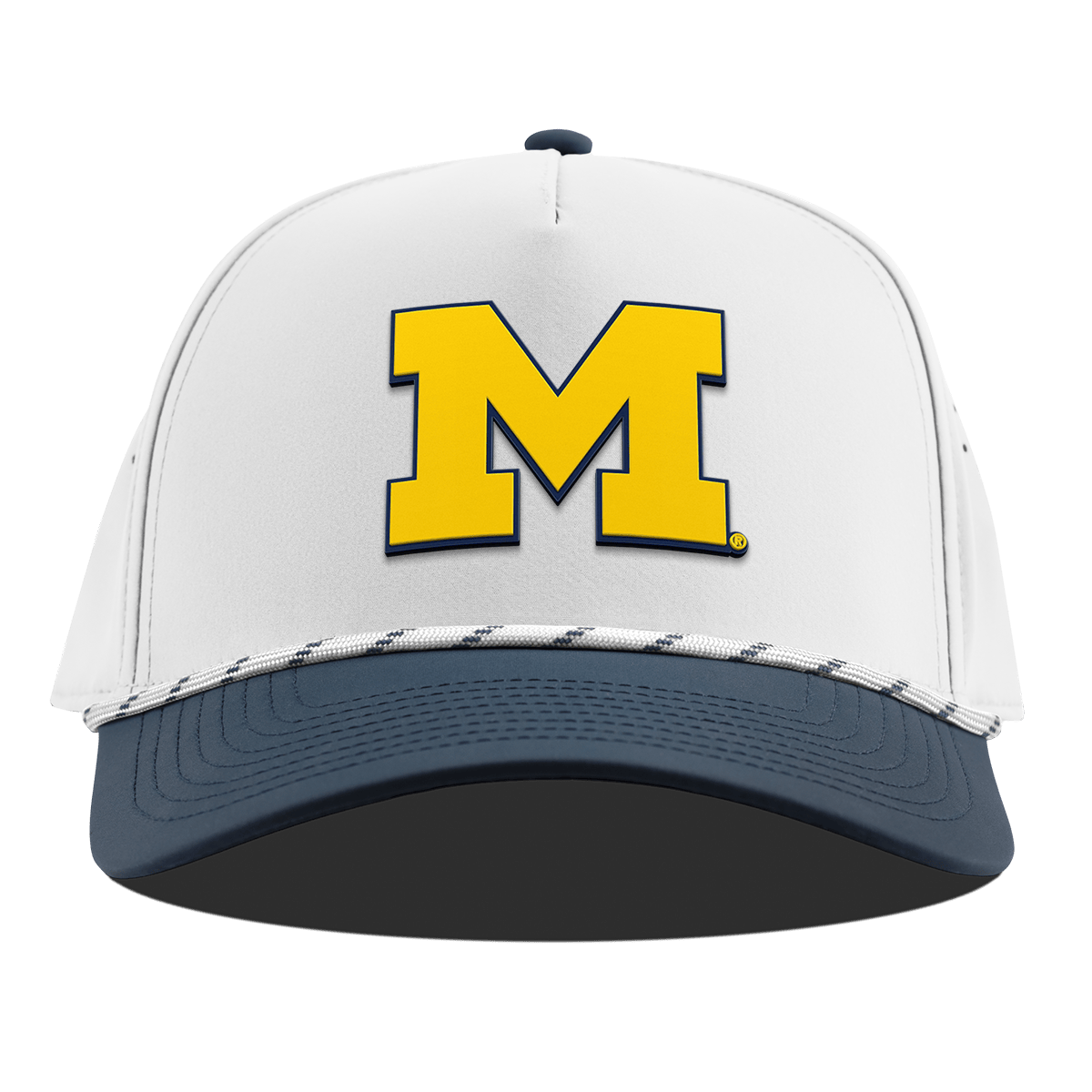 University of Michigan "Michigan Block" Curved 5 Panel Rope White/Orion