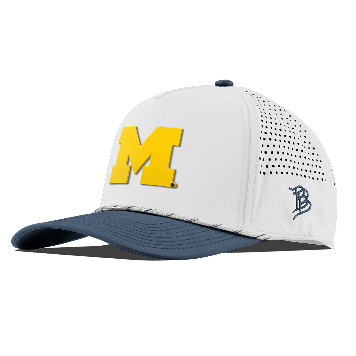 University of Michigan "Michigan Gold Block" Curved 5 Panel Rope White/Orion