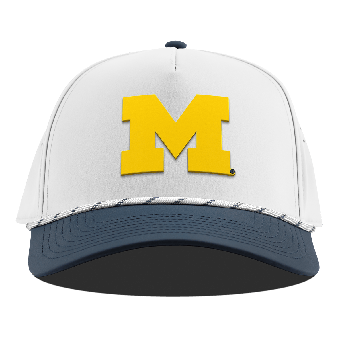 University of Michigan "Michigan Gold Block" Curved 5 Panel Rope White/Orion