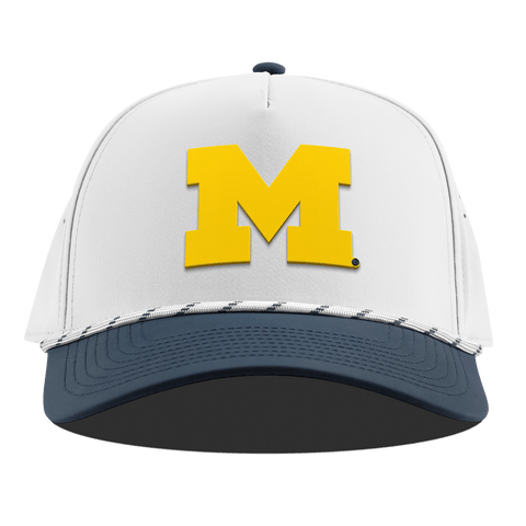 University of Michigan "Michigan Gold Block" Curved 5 Panel Rope White/Orion