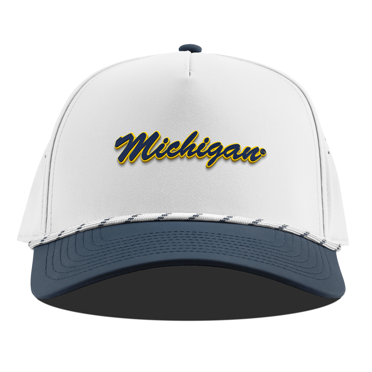 University of Michigan "Michigan Script" Curved 5 Panel Rope White/Orion