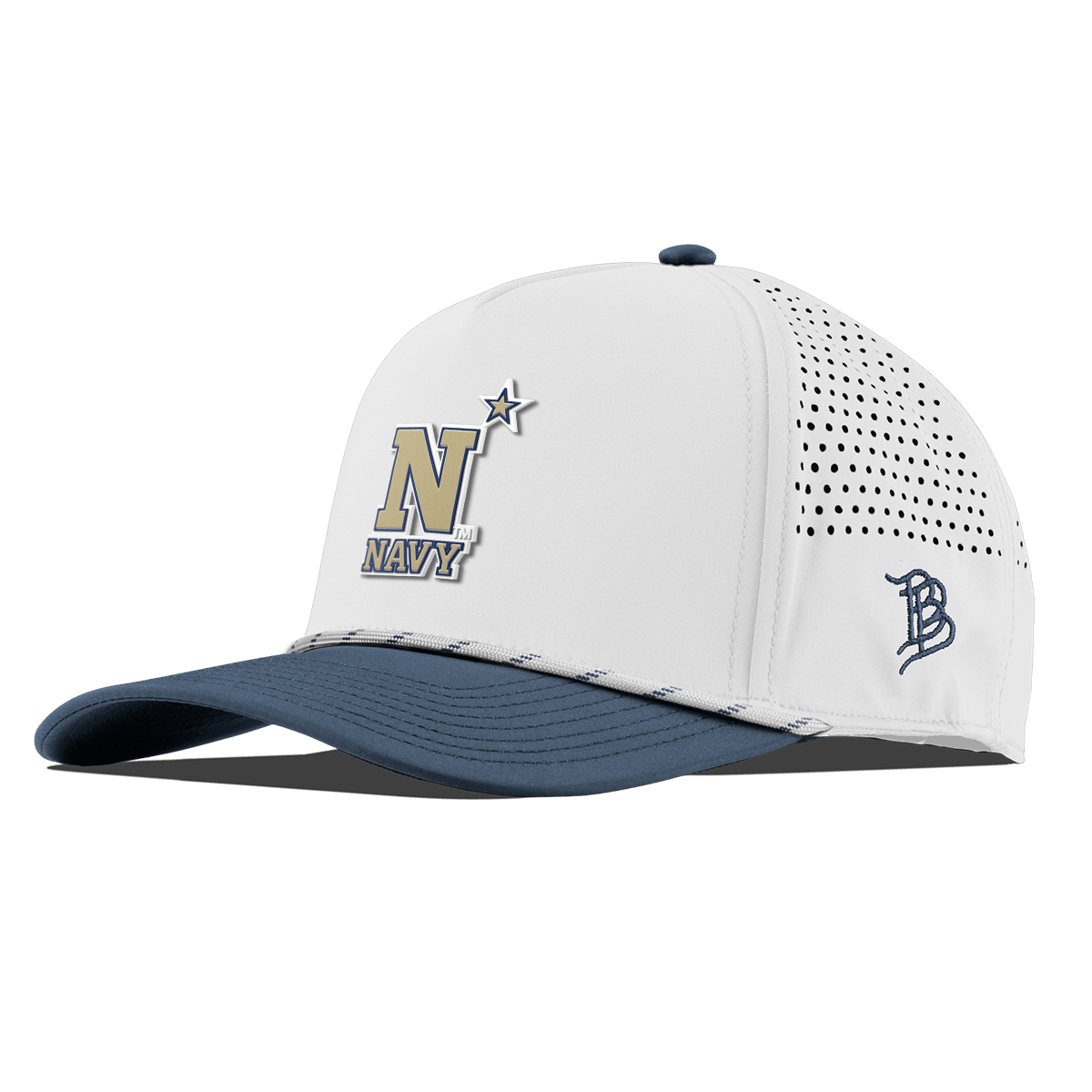 United States Naval Academy "Naval Academy Team Logo Gold" Curved 5 Panel Rope White/Orion