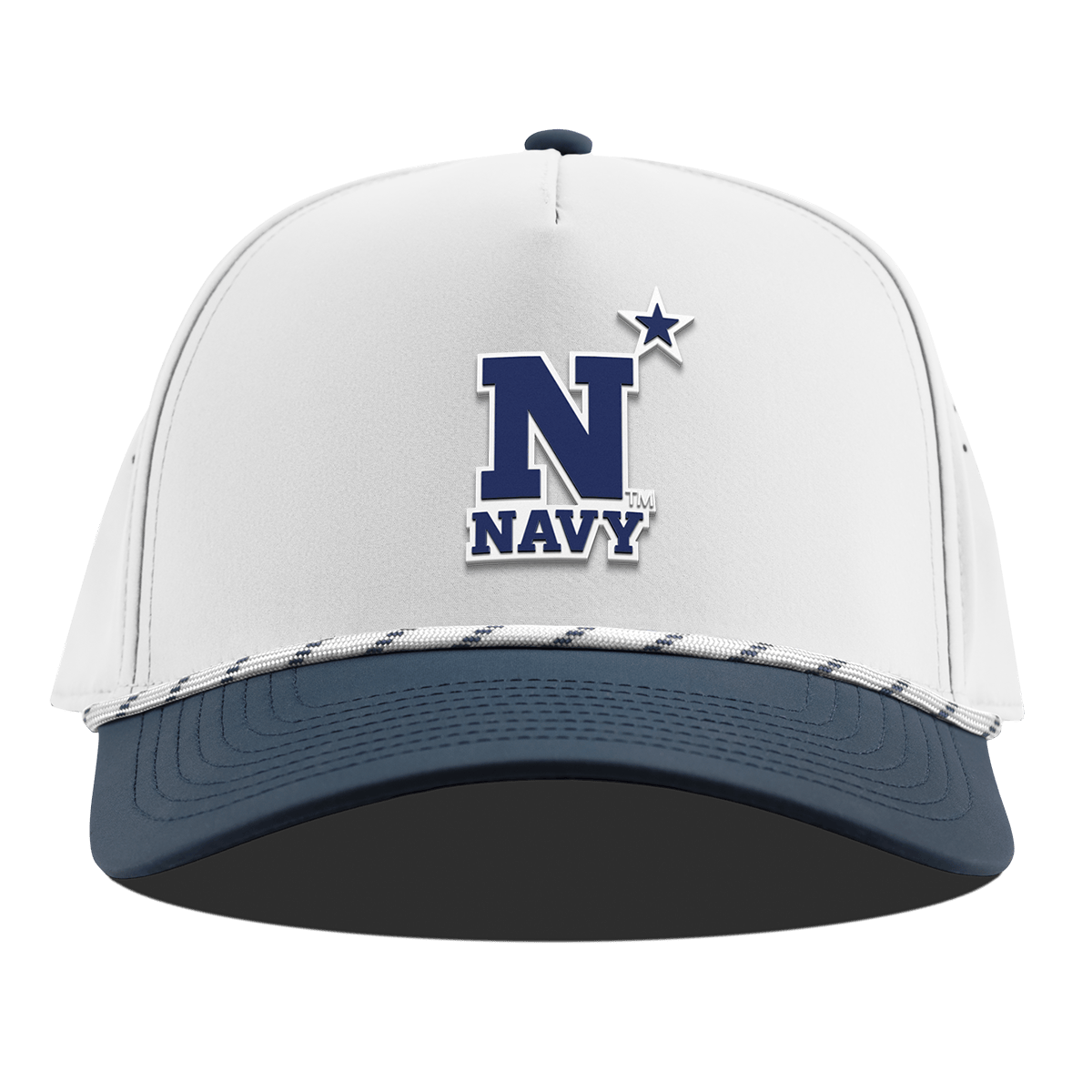 United States Naval Academy "Naval Academy Team Logo Navy" Curved 5 Panel Rope White/Orion