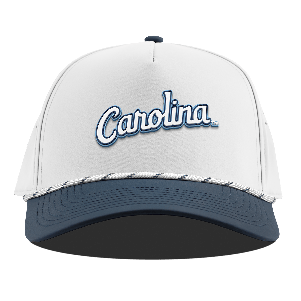 University of North Carolina "North Carolina Script" Curved 5 Panel Rope White/Orion