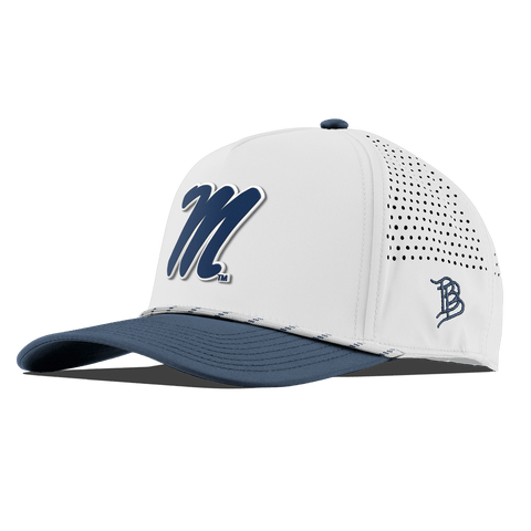 University of Mississippi "Ole Miss Block M Navy" Curved 5 Panel Rope White/Orion
