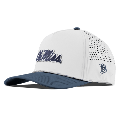 University of Mississippi "Ole Miss Navy Script" Curved 5 Panel Rope White/Orion