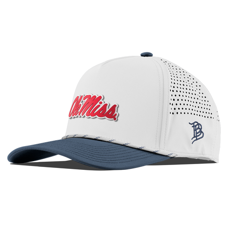 University of Mississippi "Ole Miss Crimson Script" Curved 5 Panel Rope White/Orion