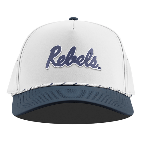 University of Mississippi "Ole Miss Navy Rebels" Curved 5 Panel Rope White/Orion