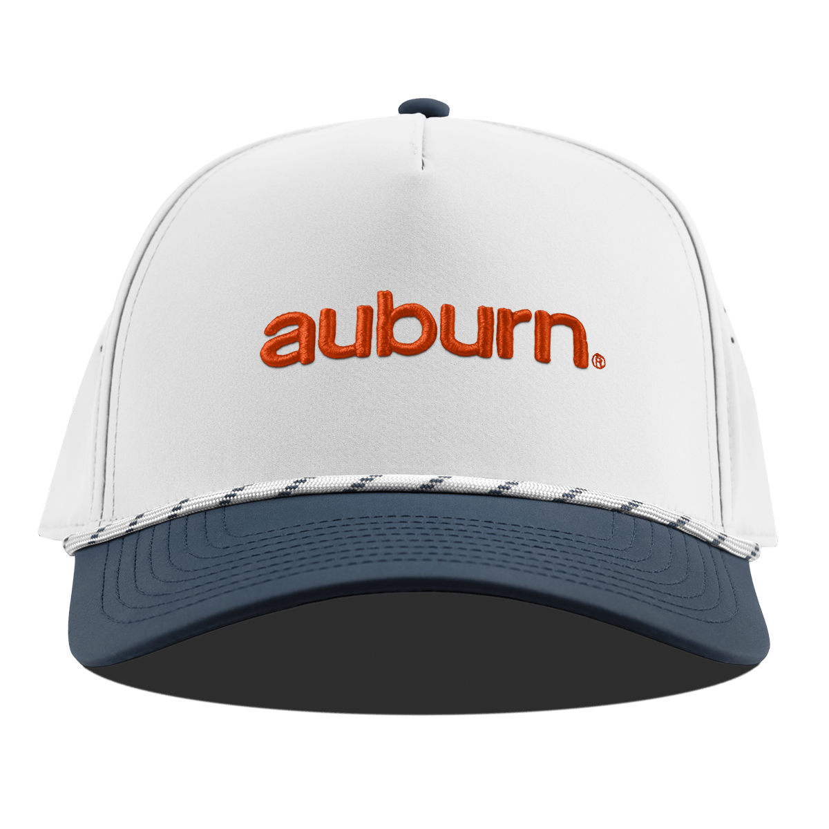 Auburn University "auburn." Curved 5 Panel Rope White/Orion