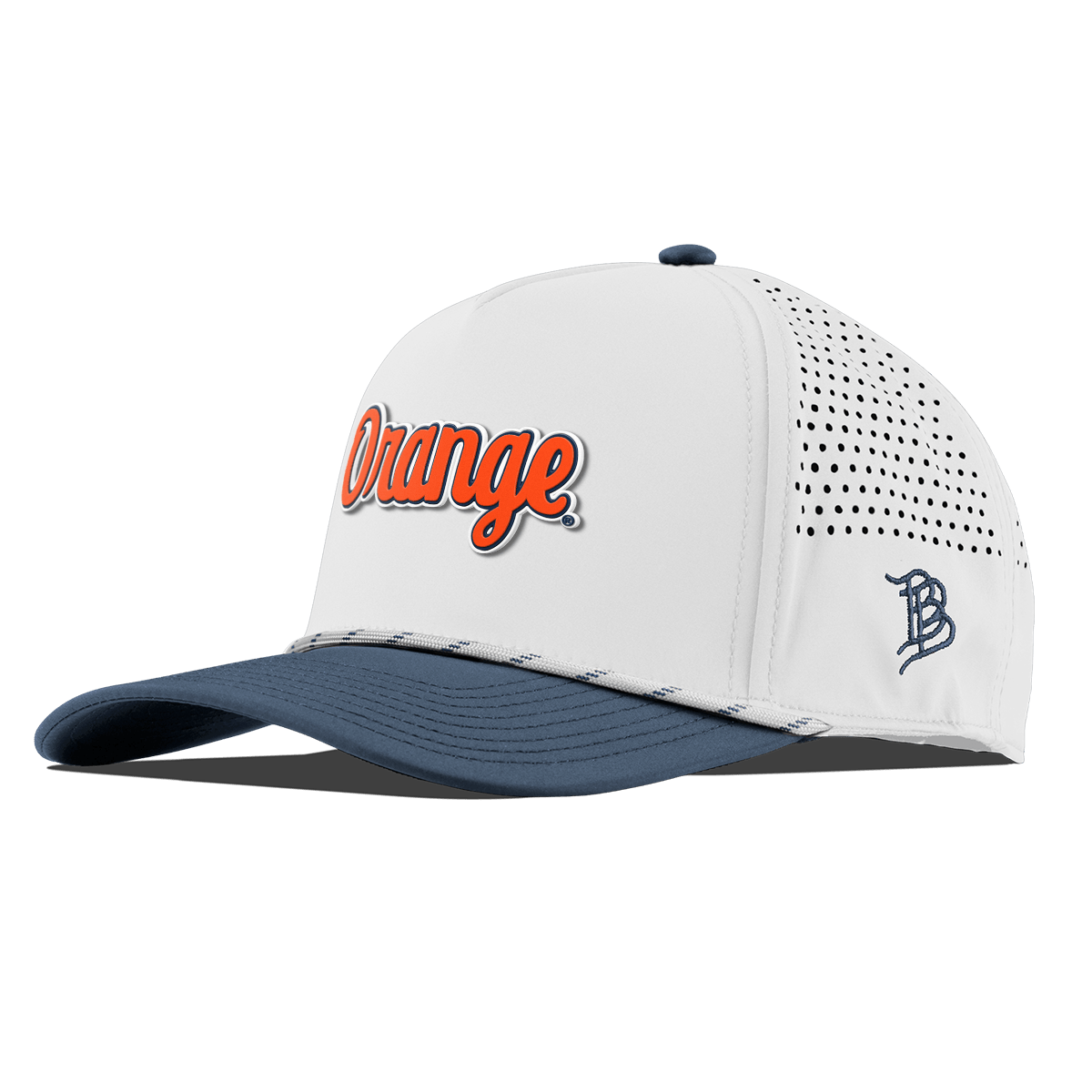 Syracuse University "Orange Throwback Script" Curved 5 Panel Rope White/Orion