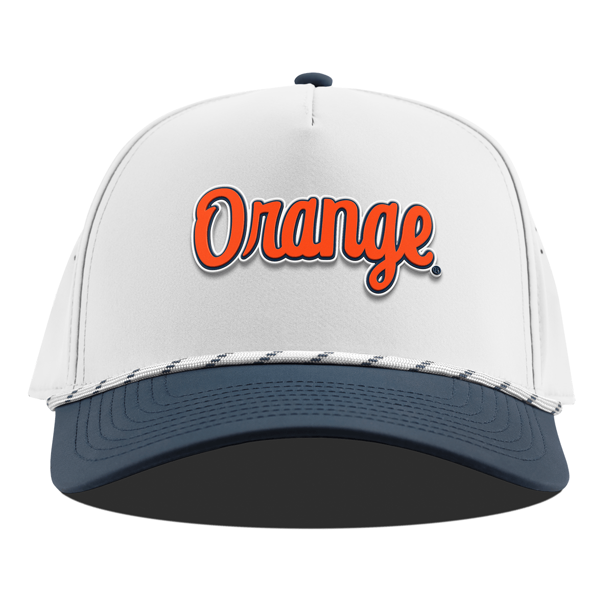 Syracuse University "Orange Throwback Script" Curved 5 Panel Rope White/Orion