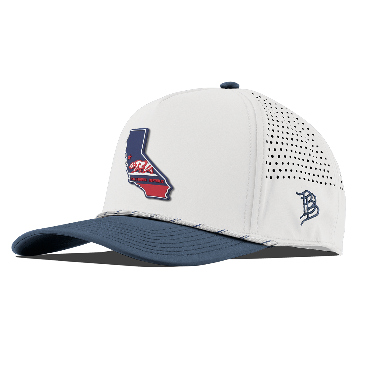 California Patriot Series Curved 5 Panel Rope White/Orion