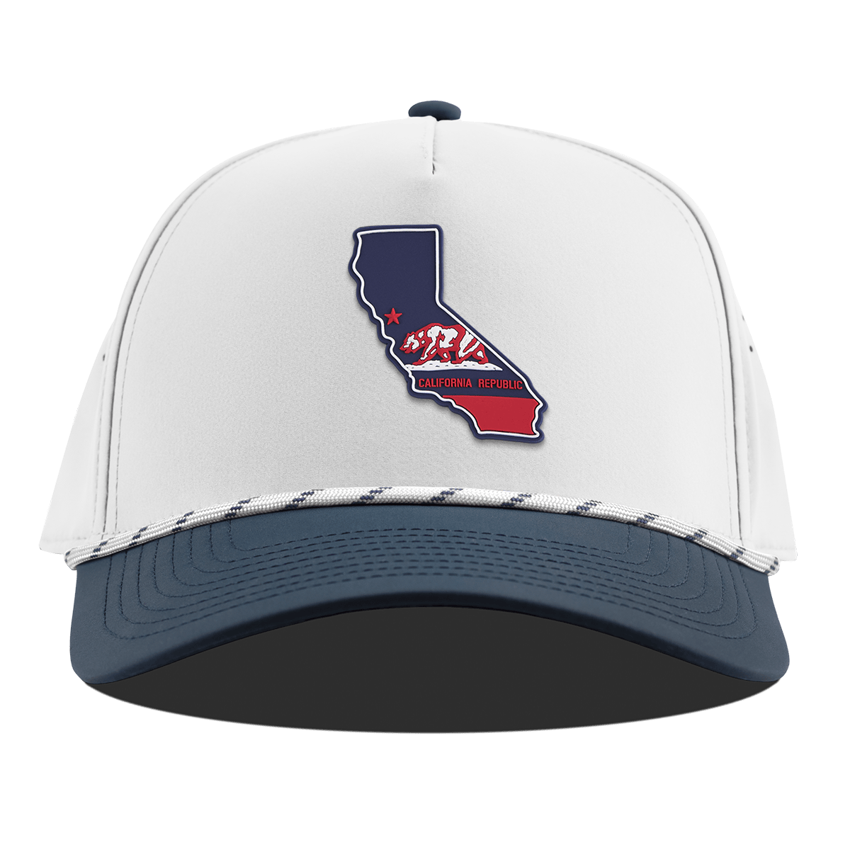 California Patriot Series Curved 5 Panel Rope White/Orion
