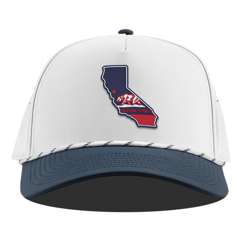 California Patriot Series Curved 5 Panel Rope White/Orion