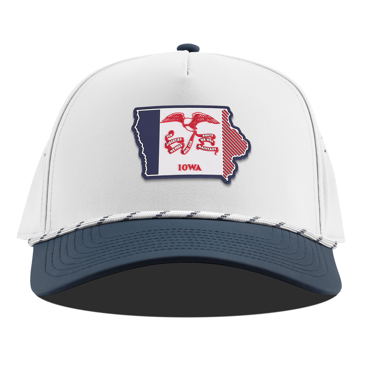 Iowa Patriot Series Curved 5 Panel Rope White/Orion