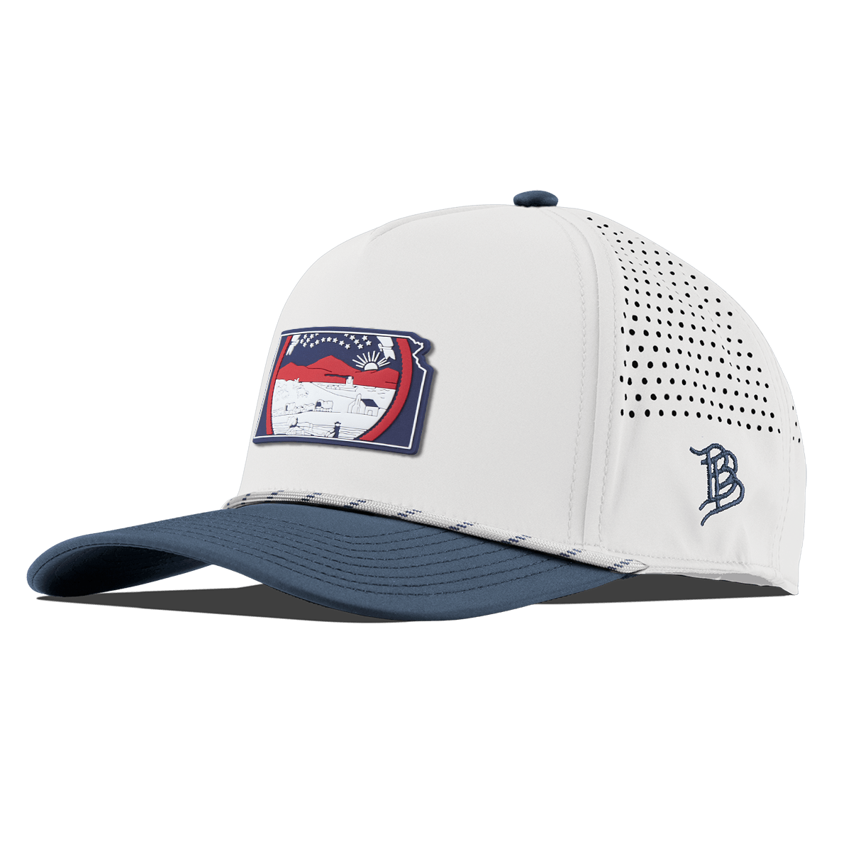 Kansas Patriot Series Curved 5 Panel Rope White/Orion