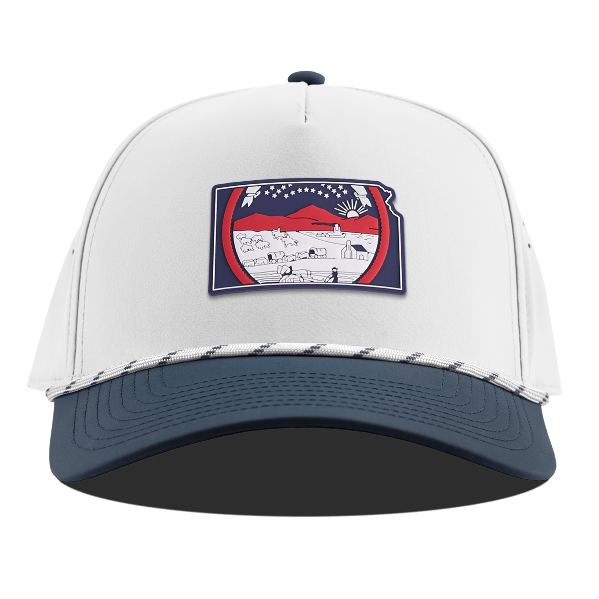 Kansas Patriot Series Curved 5 Panel Rope White/Orion
