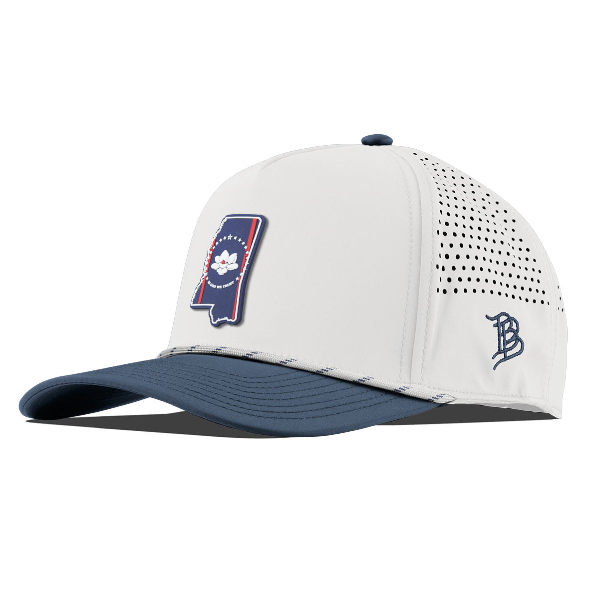 Mississippi Patriot Series Curved 5 Panel Rope White/Orion