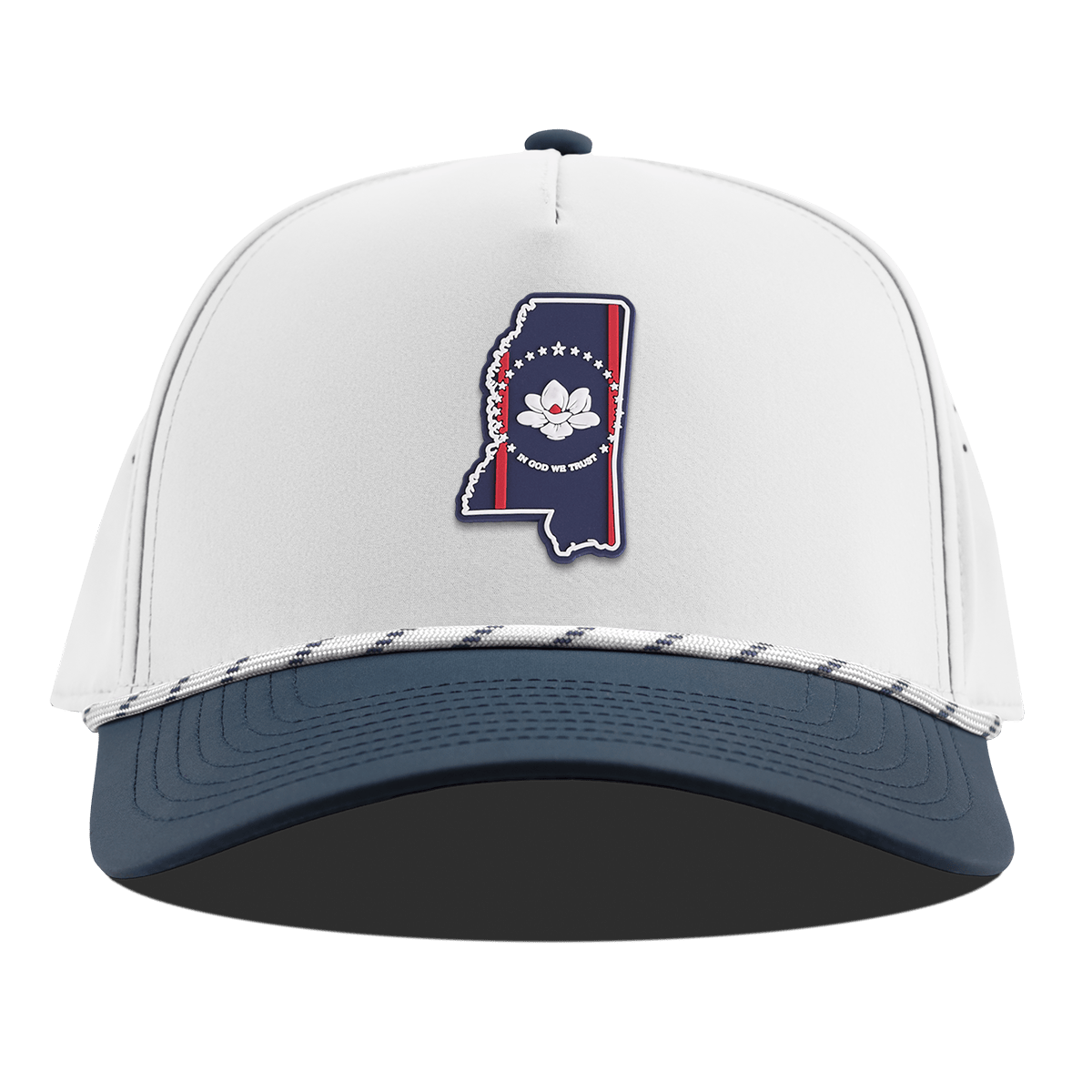 Mississippi Patriot Series Curved 5 Panel Rope White/Orion