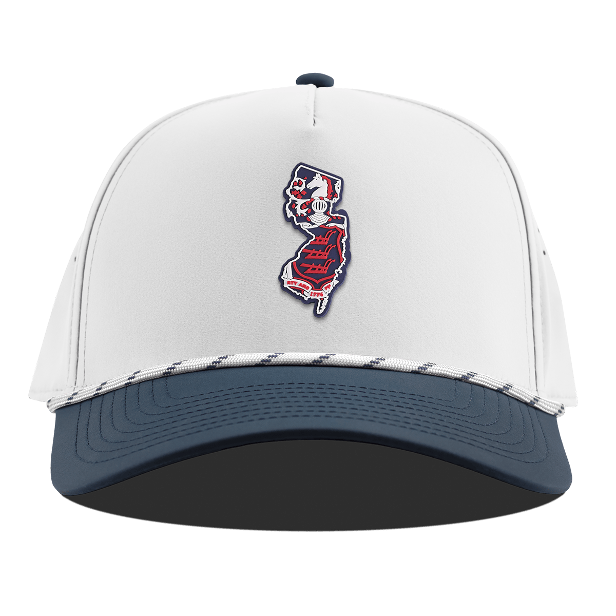 New Jersey Patriot Series Curved 5 Panel Rope White/Orion