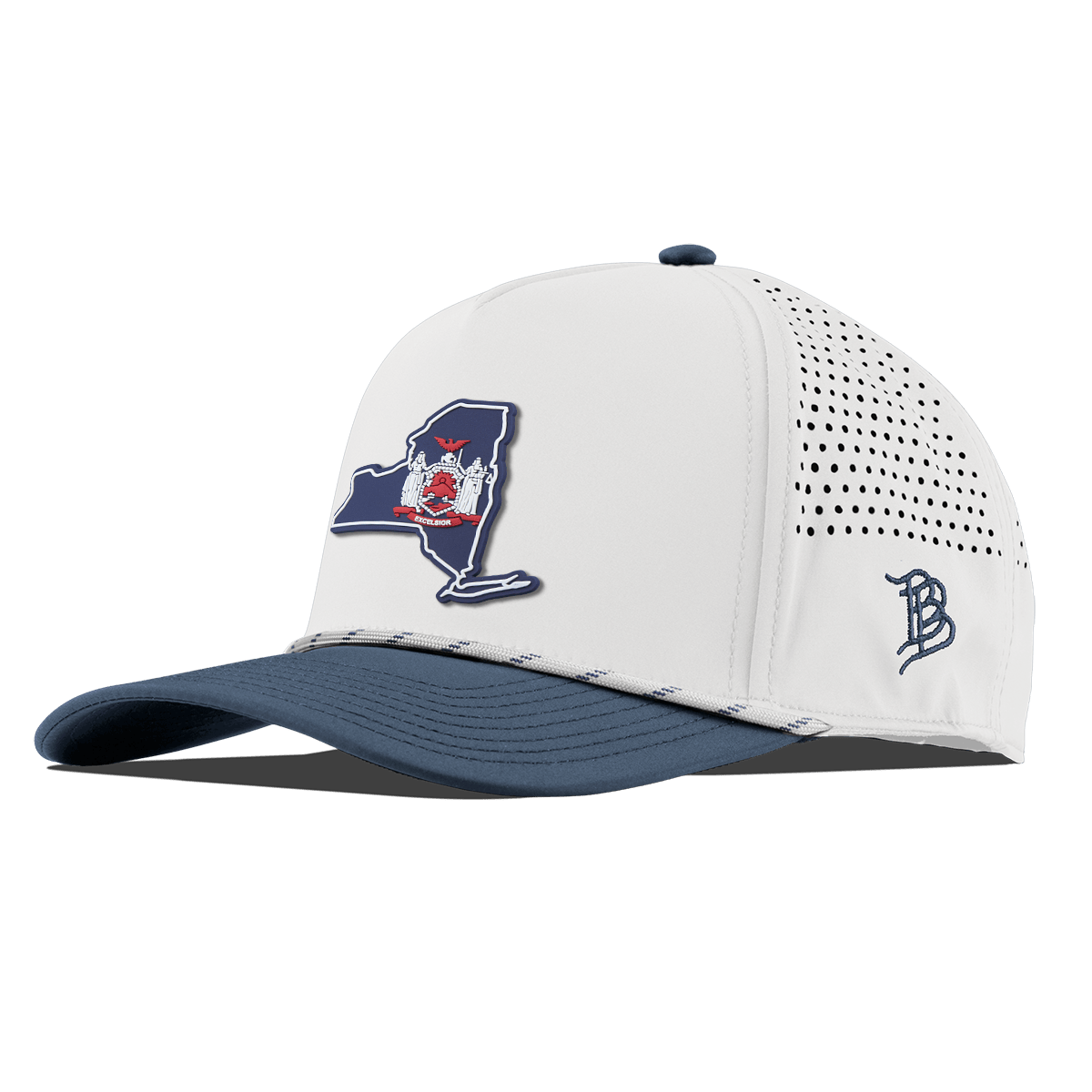 New York Patriot Series Curved 5 Panel Rope White/Orion