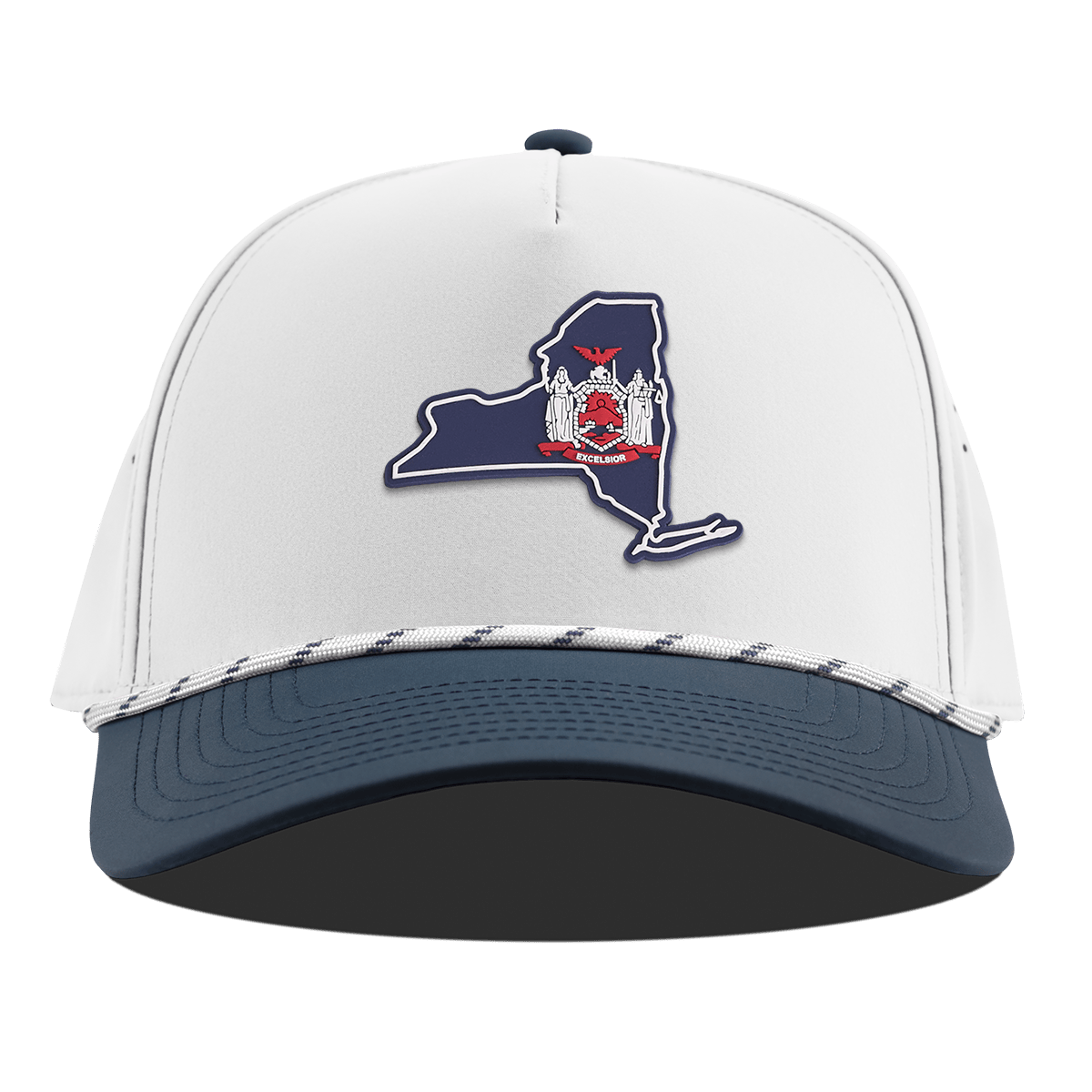New York Patriot Series Curved 5 Panel Rope White/Orion