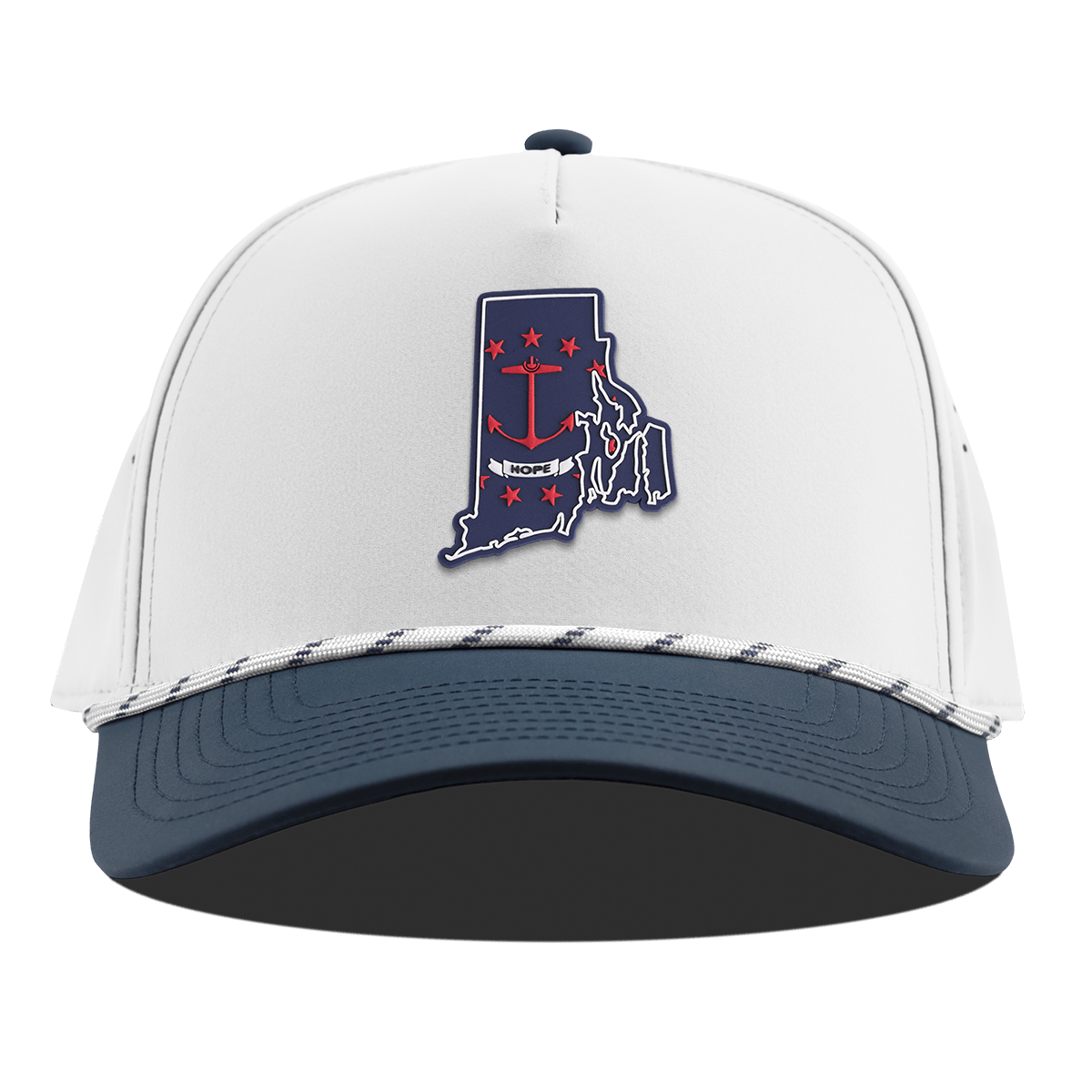 Rhode Island Patriot Series Curved 5 Panel Rope White/Orion