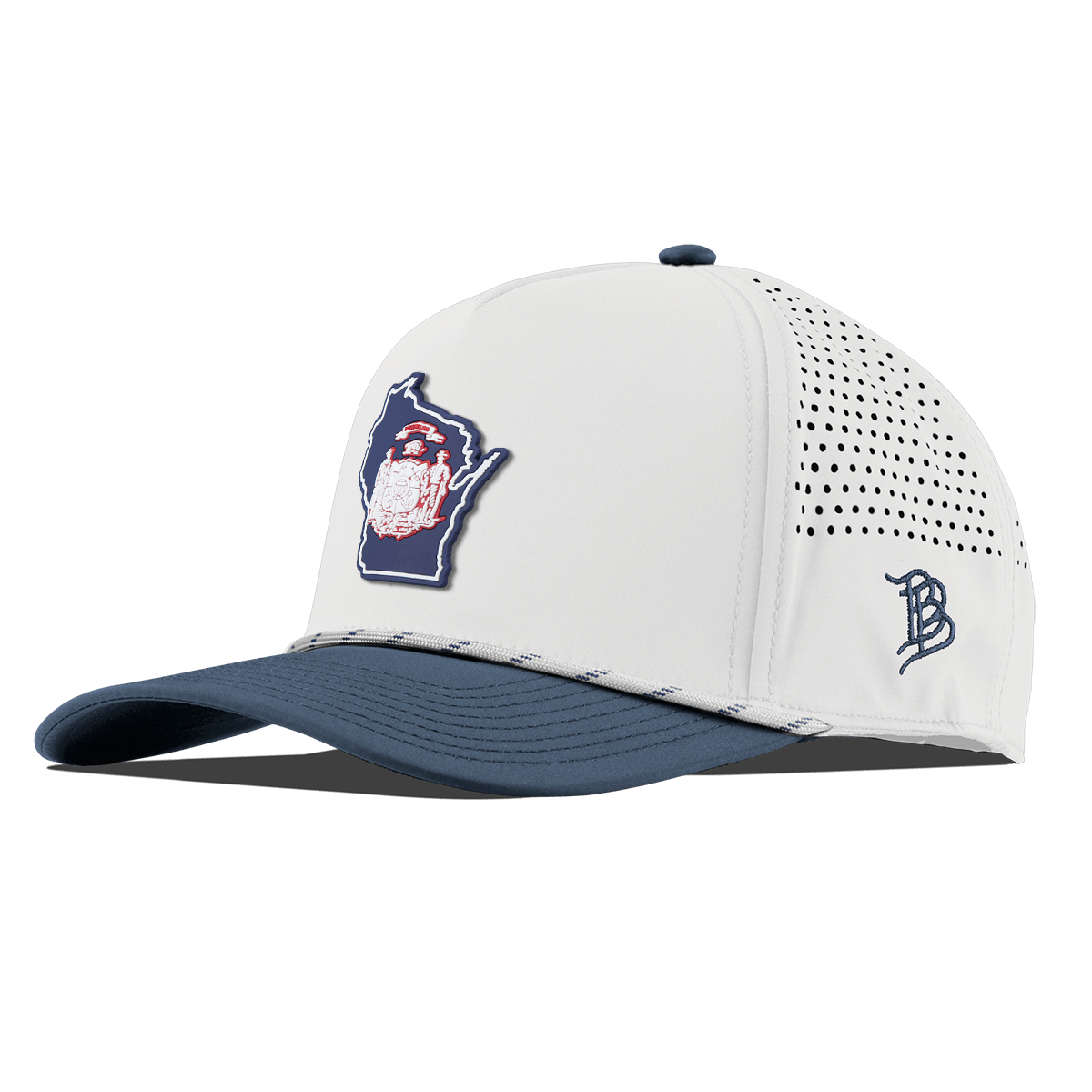 Wisconsin Patriot Series Curved 5 Panel Rope White/Orion