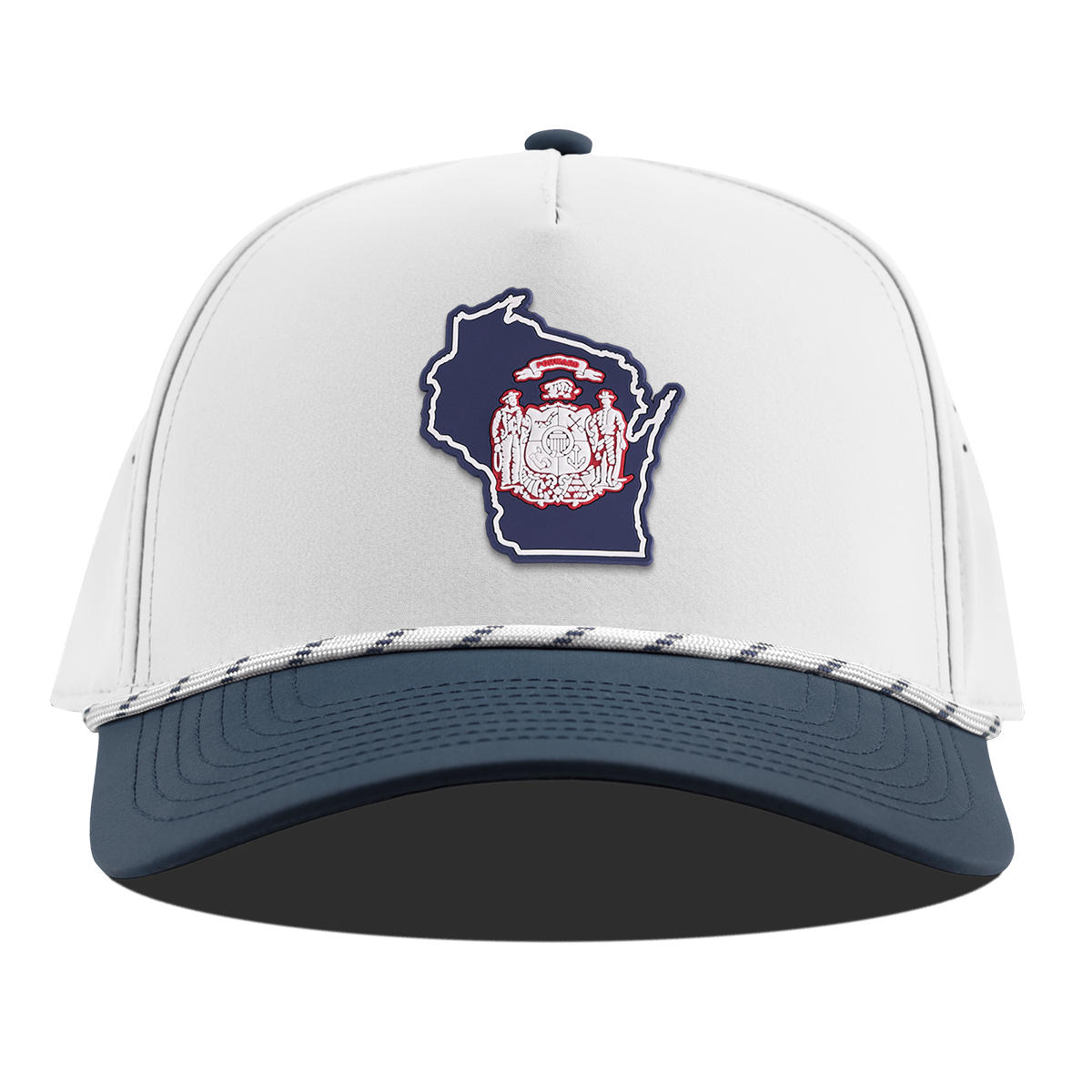 Wisconsin Patriot Series Curved 5 Panel Rope White/Orion