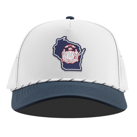 Wisconsin Patriot Series Curved 5 Panel Rope White/Orion