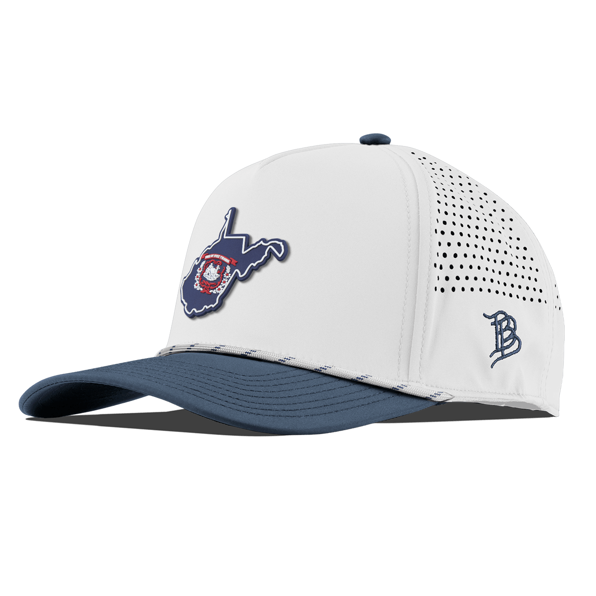 West Virginia Patriot Series Curved 5 Panel Rope White/Orion