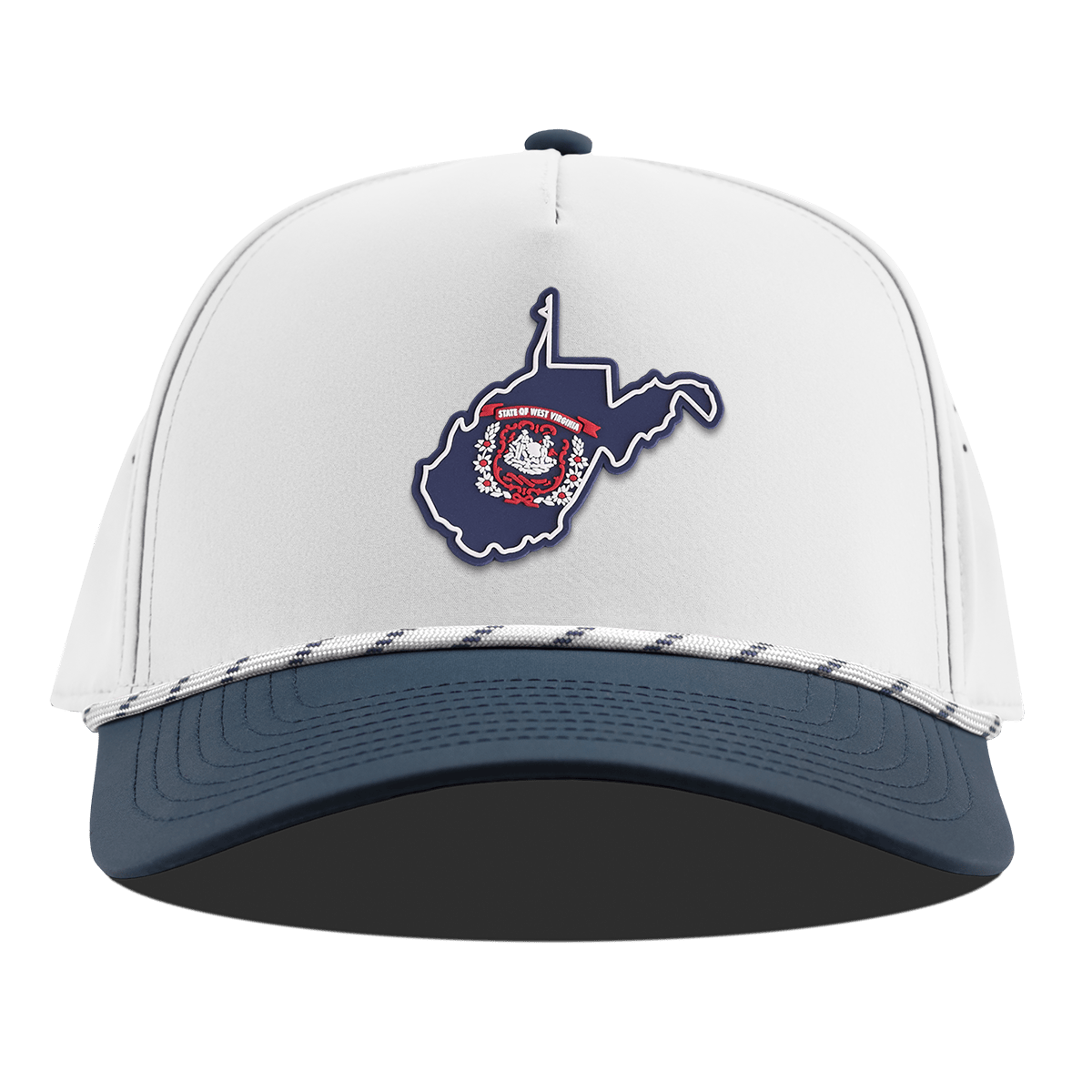 West Virginia Patriot Series Curved 5 Panel Rope White/Orion