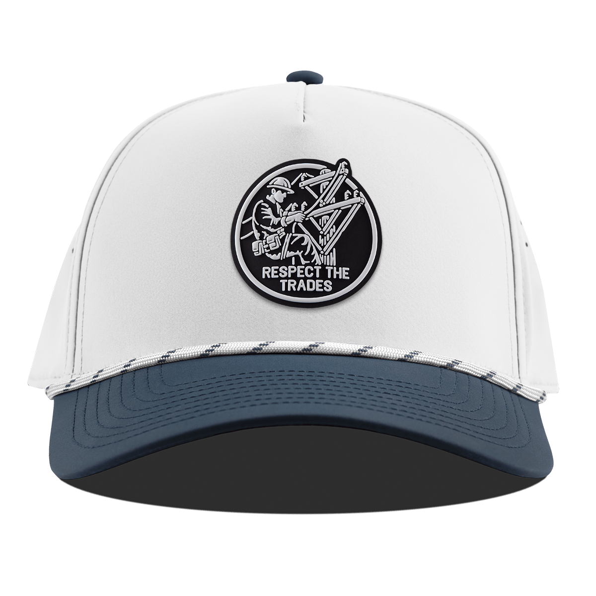 Respect The Trades Lineman Curved 5 Panel Rope White/Orion