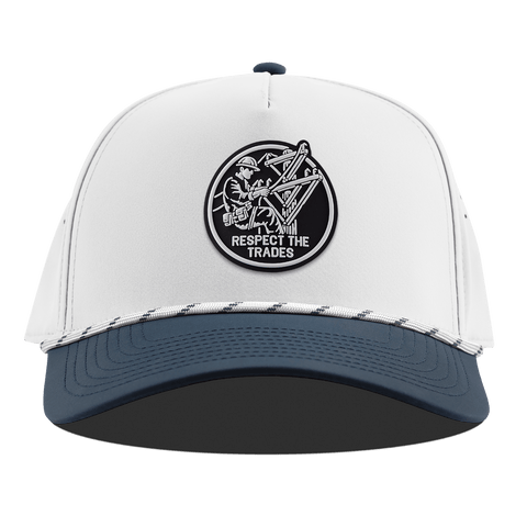 Respect The Trades Lineman Curved 5 Panel Rope White/Orion