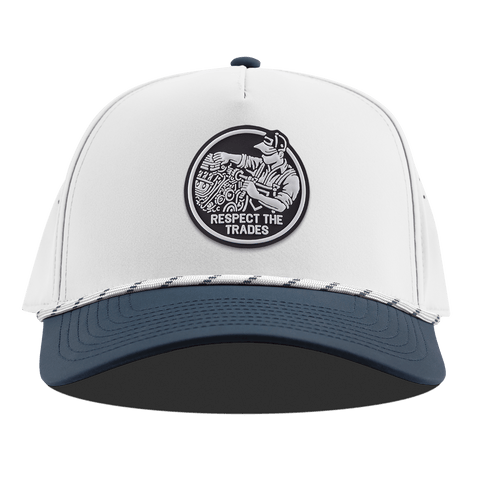 Respect The Trades Mechanic Curved 5 Panel Rope White/Orion