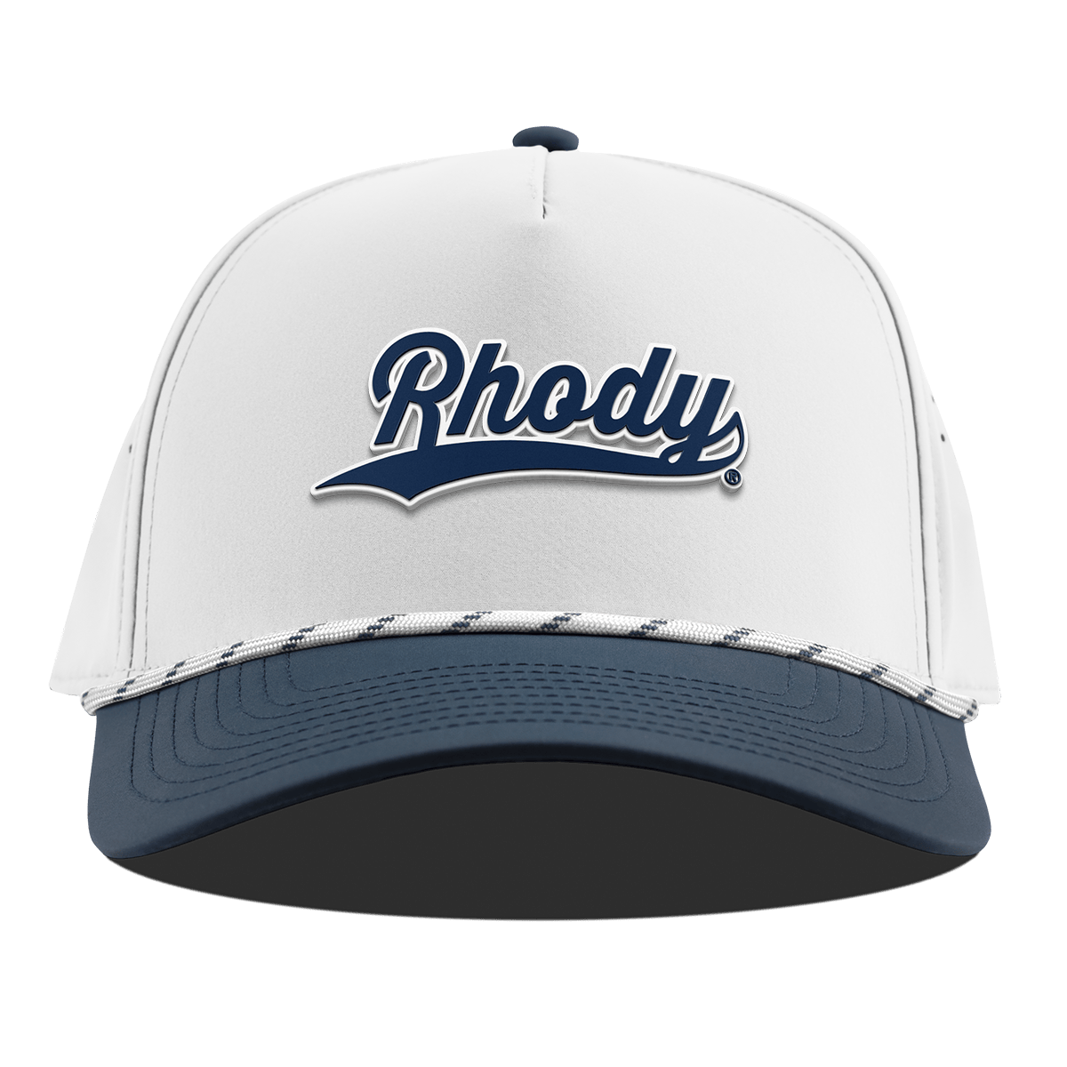 University of Rhode Island "Rhody Script" Curved 5 Panel Rope White/Orion