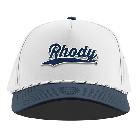 University of Rhode Island "Rhody Script" Curved 5 Panel Rope White/Orion