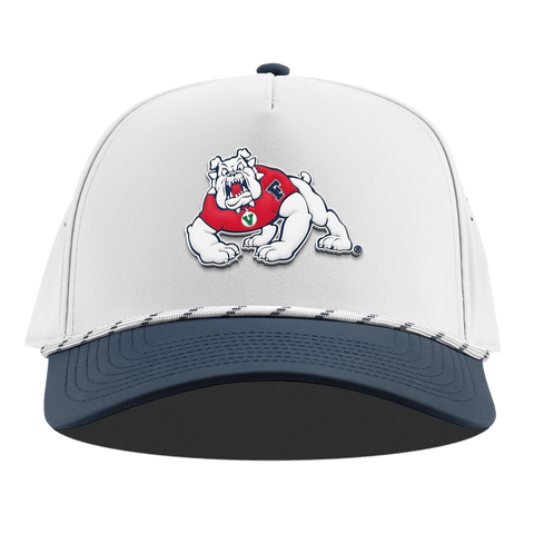 Fresno State University "TimeOut The Bulldog" Curved 5 Panel Rope White/Orion